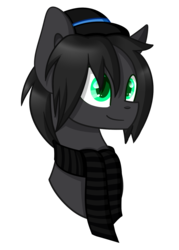 Size: 1030x1440 | Tagged: safe, artist:despotshy, oc, oc only, oc:grayhoof, pony, bust, clothes, colored pupils, hat, male, portrait, scarf, simple background, solo, transparent background