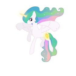 Size: 2000x2000 | Tagged: safe, artist:glenray35, princess celestia, alicorn, pony, g4, female, high res, looking at you, magic, mare, raised hoof, simple background, solo, spread wings, transparent background