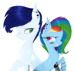 Size: 4600x4400 | Tagged: safe, artist:i-am-a-sinner, artist:sofialurax, rainbow dash, soarin', pegasus, pony, g4, absurd resolution, duo, duo male and female, female, male, mare, ship:soarindash, shipping, simple background, stallion, straight, transparent background