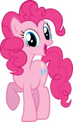 Size: 1129x1882 | Tagged: safe, artist:snapshopvisuals, pinkie pie, earth pony, pony, g4, female, looking at you, open mouth, raised hoof, simple background, solo, transparent background, vector