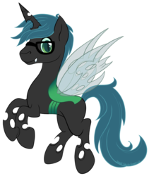 Size: 822x972 | Tagged: safe, artist:smallspiritgraphics, oc, oc only, oc:stratamax, changeling, changeling oc, commission, cute, glasses, male, simple background, solo