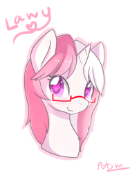 Size: 3000x4000 | Tagged: safe, artist:potzm, oc, oc only, oc:lawyresearch, bust, cute, heart eyes, simple background, solo, white background, wingding eyes