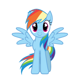 Size: 500x500 | Tagged: safe, artist:tridashie, rainbow dash, pegasus, pony, g4, animated, cute, dashabetes, female, gif, looking at you, mare, metronome, perfect loop, rocking, solo, spread wings