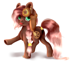 Size: 3000x2500 | Tagged: safe, artist:sugarhoovies, oc, oc only, earth pony, pony, female, goggles, high res, mare, simple background, solo, tongue out, transparent background