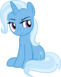 Size: 1324x1680 | Tagged: safe, artist:badumsquish, derpibooru exclusive, trixie, pony, unicorn, g4, female, frown, looking back, mare, mischievous, raised eyebrow, simple background, sitting, smirk, solo, transparent background, vector