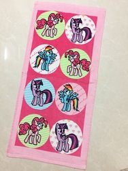 Size: 640x853 | Tagged: safe, pinkie pie, rainbow dash, twilight sparkle, alicorn, pony, g4, happy, merchandise, taobao, towel, twilight sparkle (alicorn)