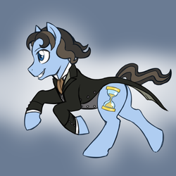 Size: 1440x1440 | Tagged: safe, artist:deyogee, doctor whooves, time turner, earth pony, pony, g4, clothes, cravat, crossover, doctor who, eighth doctor, frock coat, male, paul mcgann, ponified, running, solo, stallion, the doctor, velvet, waistcoat