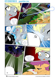 Size: 4131x5840 | Tagged: safe, artist:jeremy3, derpy hooves, scootaloo, pegasus, pony, comic:everfree, g4, absurd resolution, comic, cross-popping veins, epic derpy, female, headbutt, letter, mare, underp