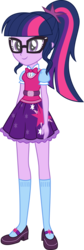 Size: 953x2847 | Tagged: safe, artist:kingdark0001, sci-twi, twilight sparkle, equestria girls, equestria girls specials, g4, my little pony: equestria girls: twilight's sparkly sleepover surprise, adorkable, alternate hairstyle, bowtie, clothes, cute, cutie mark on clothes, dork, equestria girls outfit, female, glasses, mary janes, meganekko, new outfit, ponytail, sci-twi outfits, shoes, simple background, skirt, socks, solo, transparent background, updated, vector