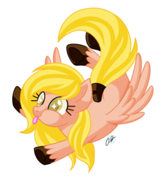 Size: 1260x1350 | Tagged: safe, artist:iheartjapan789, oc, oc only, oc:peaches, pegasus, pony, female, mare, simple background, solo, tongue out, transparent background