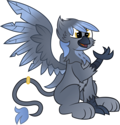 Size: 4678x4879 | Tagged: safe, artist:plone, oc, oc only, oc:panne, griffon, absurd resolution, griffonized, simple background, sitting, solo, species swap, transparent background, vector