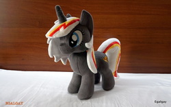 Size: 800x500 | Tagged: safe, artist:egalgay, oc, oc only, oc:velvet remedy, pony, unicorn, fallout equestria, fanfic, female, handmade, horn, irl, mare, photo, plushie, solo