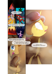 Size: 3541x5016 | Tagged: safe, artist:gashiboka, doctor whooves, princess gold lily, time turner, twilight sparkle, alicorn, earth pony, pony, comic:recall the time of no return, g4, absurd resolution, comic, crying, female, mare, stained glass, twilight sparkle (alicorn)