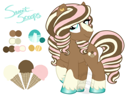 Size: 915x700 | Tagged: safe, artist:tambelon, oc, oc only, oc:sweet scoops, earth pony, pony, drag, drag queen, male, reference sheet, solo, stallion, trap, watermark