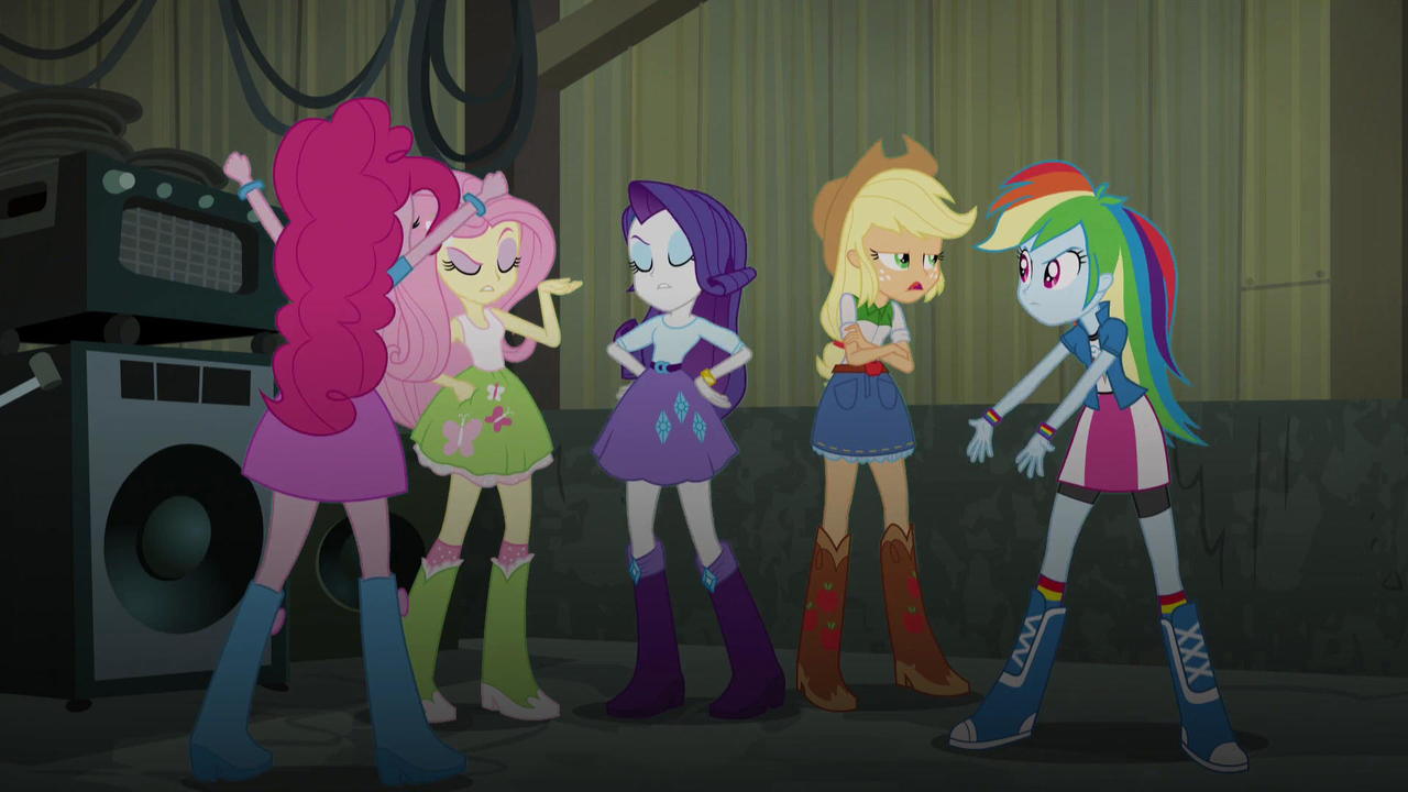 Safe Screencap Applejack Fluttershy Pinkie Pie Rainbow Dash Rarity Equestria