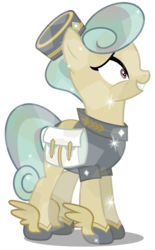 Size: 1865x3000 | Tagged: safe, artist:brony-works, golden hooves (g4), crystal pony, pony, g4, games ponies play, messenger, saddle bag, simple background, solo, transparent background, vector