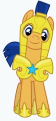 Size: 208x446 | Tagged: safe, artist:jeatz-axl, screencap, flash sentry, pegasus, pony, g4, armor, cropped, helmet, looking at you, male, smiling, solo, vector