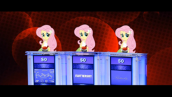 Size: 640x360 | Tagged: safe, artist:mrdeloop, fluttershy, equestria girls, g4, alternate universe, day of the flutter, equestria girls: the parody series, game show, jeopardy, multeity, triality