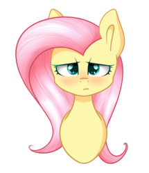 Size: 1241x1440 | Tagged: safe, artist:despotshy, fluttershy, pony, g4, blushing, bust, female, portrait, simple background, solo, transparent background