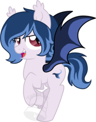 Size: 769x973 | Tagged: safe, artist:tambelon, oc, oc only, oc:swift gale, bat pony, pony, female, mare, obtrusive watermark, solo, watermark