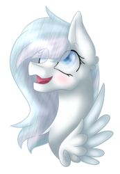 Size: 1181x1702 | Tagged: safe, artist:wasatgemini, oc, oc only, oc:winter lullaby, pegasus, pony, bust, female, mare, portrait, simple background, solo, transparent background