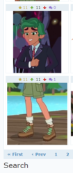 Size: 244x583 | Tagged: safe, timber spruce, derpibooru, equestria girls, g4, legend of everfree, balloon, boots, camp everfree outfits, clothes, juxtaposition, juxtaposition win, lake, meme, meta, necktie, shorts, socks, suit, tree