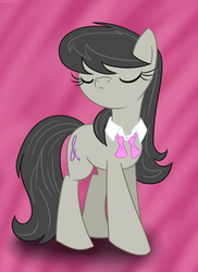 Size: 1700x2338 | Tagged: safe, artist:mofetafrombrooklyn, octavia melody, earth pony, pony, g4, eyes closed, female, gradient background, relaxed, solo