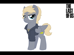 Size: 800x600 | Tagged: safe, artist:tambelon, pegasus, pony, clothes, crossover, female, jacket, mare, maria miller, ponified, shirt, solo, the last of us