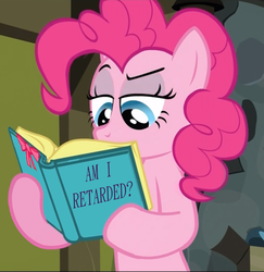 Size: 742x762 | Tagged: safe, edit, edited screencap, screencap, pinkie pie, g4, book, female, meme, reading, solo