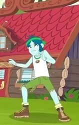 Size: 223x352 | Tagged: safe, screencap, captain planet, equestria girls, g4, my little pony equestria girls: legend of everfree, boots, camp everfree outfits, clothes, male, shirt, shorts, socks, solo