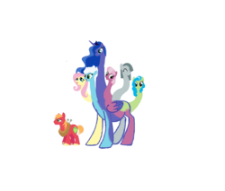 Size: 2763x2359 | Tagged: safe, artist:theunknowenone1, big macintosh, cheerilee, fleetfoot, fluttershy, marble pie, princess luna, tealove, earth pony, pony, g4, big macintosh gets all the mares, conjoined, fusion, high res, male, pregnant, ship:cheerimac, ship:fleetmac, ship:fluttermac, ship:lunamac, ship:marblemac, ship:teamac, shipping, show accurate, six heads, stallion, straight, we have become one, you need me