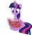 Size: 4466x5000 | Tagged: safe, artist:slb94, twilight sparkle, alicorn, pony, a hearth's warming tail, g4, my little pony: friendship is magic, absurd resolution, book, cute, female, folded wings, levitation, magic, mare, reading, simple background, sitting, solo, telekinesis, transparent background, twiabetes, twilight sparkle (alicorn), vector