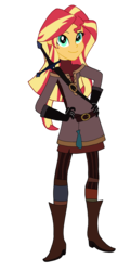 Size: 1970x4079 | Tagged: safe, artist:renthegodofhumor, sunset shimmer, equestria girls, g4, cassandra (tangled), clothes, clothes swap, crossover, disney, female, high res, simple background, solo, tangled (disney), tangled: the series, transparent background