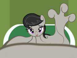 Size: 2978x2233 | Tagged: safe, artist:badumsquish, derpibooru exclusive, octavia melody, goo pony, original species, g4, bath, bathtub, bedroom eyes, female, goo ponified, goo pony bath, grabbing, grin, hand, high res, looking at you, meltavia, offscreen character, open mouth, pov, shapeshifting, smiling, solo, species swap
