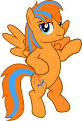 Size: 842x1245 | Tagged: safe, artist:lightningbolt, derpibooru exclusive, oc, oc only, oc:cold front, pegasus, pony, g4, .svg available, feathered wings, flying, hoof on hip, lidded eyes, looking at you, male, show accurate, simple background, smiling, solo, spread wings, stallion, svg, transparent background, vector, wings