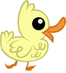 Size: 598x661 | Tagged: safe, artist:badumsquish, derpibooru exclusive, oc, oc only, oc:twilight, bird, duck, animated, duckling, gif, happy, simple background, smiling, solo, transparent background, walking