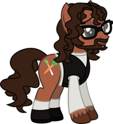 Size: 1071x1172 | Tagged: safe, artist:lightningbolt, derpibooru exclusive, earth pony, pony, g4, .svg available, andy hurley, clothes, dance dance (song), facial hair, fall out boy, from under the cork tree, glasses, lidded eyes, male, piercing, ponified, shirt, shoes, show accurate, simple background, socks, solo, stallion, svg, transparent background, undershirt, unshorn fetlocks, vector, vest, wavy mane