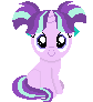 Size: 84x92 | Tagged: safe, artist:onil innarin, derpibooru exclusive, starlight glimmer, pony, unicorn, g4, c:, cute, female, filly, filly starlight glimmer, glimmerbetes, looking at you, mare, pixel art, simple background, smiling, solo, transparent background, younger