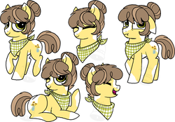 Size: 900x626 | Tagged: safe, artist:tambelon, oc, oc only, earth pony, pony, bandana, expressions, female, mare, sketch, sketch dump, solo, watermark