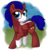 Size: 669x700 | Tagged: safe, artist:tambelon, oc, oc only, oc:foxy stripes, pegasus, pony, female, mare, simple background, solo, watermark