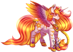 Size: 1000x707 | Tagged: safe, artist:cabbage-arts, princess celestia, alicorn, pony, g4, alternate hairstyle, alternate universe, crown, female, jewelry, mare, necklace, regalia, simple background, solo, transparent background