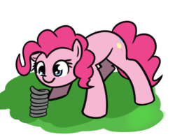 Size: 1137x891 | Tagged: safe, artist:neuro, pinkie pie, earth pony, pony, g4, female, mare, ponk, pun, silly, simple background, smiling, solo, spring, transparent background, visual pun, watching
