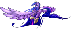 Size: 1600x670 | Tagged: safe, artist:secret-pony, artist:wasatgemini, twilight sparkle, alicorn, pony, g4, butt, female, impossibly large wings, large wings, looking back, plot, simple background, solo, spread wings, transparent background, twilight sparkle (alicorn), wings
