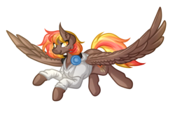 Size: 5000x3281 | Tagged: safe, artist:amazing-artsong, oc, oc only, oc:bonfire, pegasus, pony, absurd resolution, clothes, female, flying, headphones, hoodie, mare, simple background, solo, transparent background