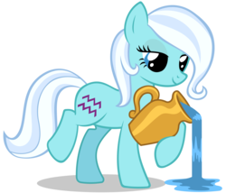 Size: 5833x5000 | Tagged: safe, artist:3luk, oc, oc only, oc:aquarius, earth pony, pony, absurd resolution, aquarius, female, jug, lidded eyes, mare, ponyscopes, simple background, solo, transparent background, vector, water, zodiac