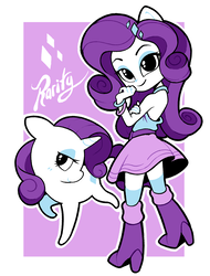 Size: 1280x1686 | Tagged: safe, artist:gatodelfuturo, artist:gaturo, rarity, pony, equestria girls, boots, bracelet, clothes, cute, doll, eared humanization, equestria girls minis, female, four fingers, high heel boots, human ponidox, jewelry, looking at you, ponied up, pony ears, raribetes, self ponidox, skirt, skirt lift, sleeveless, socks, toy