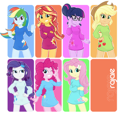 Size: 5000x5000 | Tagged: safe, artist:rajaie, applejack, fluttershy, pinkie pie, rainbow dash, rarity, sci-twi, sunset shimmer, twilight sparkle, equestria girls, g4, absurd resolution, balloon, clothes, cute, cutie mark, dashabetes, diapinkes, dress, freckles, glasses, hand on arm, hand on hip, humane five, humane seven, humane six, jackabetes, jewelry, looking at you, minidress, raribetes, shimmerbetes, shyabetes, sun, sweater dress, twiabetes