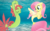 Size: 1314x818 | Tagged: safe, edit, fluttershy, tree hugger, earth pony, pegasus, pony, seapony (g4), g4, my little pony: the movie, bubble, dorsal fin, drugs, female, fin, fin wings, fins, flowing mane, flowing tail, mare, marijuana, marijuana leaf, ocean, photoshop, seaponified, seapony fluttershy, species swap, tail, underwater, water, wings