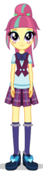 Size: 130x528 | Tagged: safe, sour sweet, equestria girls, g4, bowtie, clothes, crystal prep academy uniform, cute, female, freckles, looking at you, school uniform, shoes, simple background, smiling, socks, solo, transparent background, vector
