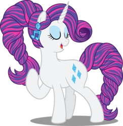 Size: 6389x6562 | Tagged: safe, artist:sugar-loop, rarity, pony, unicorn, g4, absurd resolution, alternate hairstyle, eyes closed, female, mare, open mouth, simple background, smiling, solo, transparent background